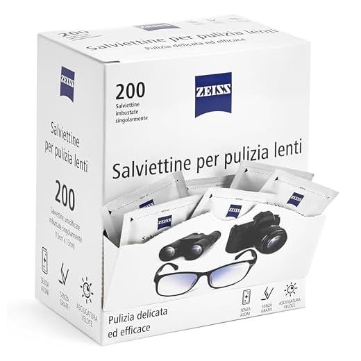ZEISS - Salviette Pulisci Occhiali da Vista, Lenti Ottiche e Display - Zeiss Salviette Pulizia Lenti Monouso - Salviette Occhiali Pulizia 200 pezzi