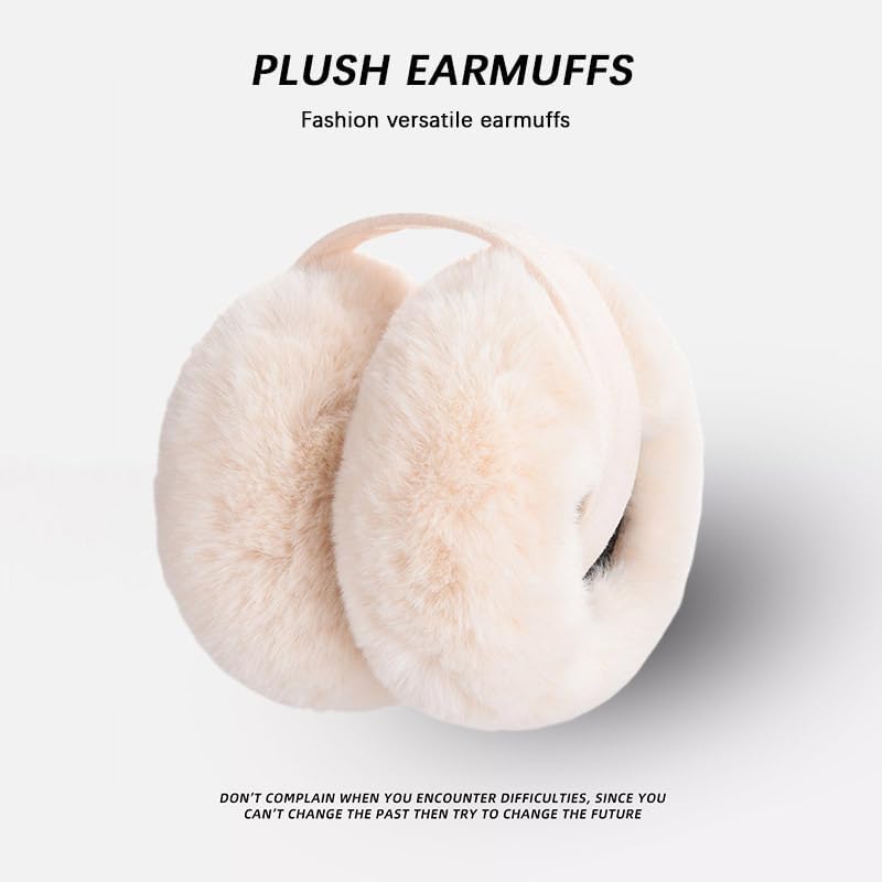 Ykybhx 1PCS Women Winter Ear Muffs Foldable Faux Fur Warm Earmuffs Girls Ear Warmer Soft Plush Ear Covers Outdoor Furry Ear Muffs Cute Women's Ear Warmers for Cold Days 11