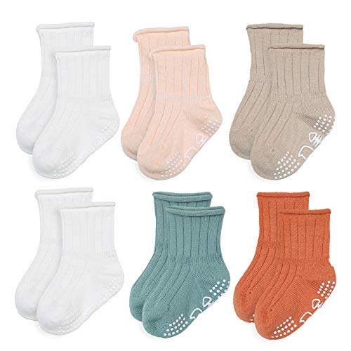 Athletic Crew-Socken für Babys, Kleinkinder, Neugeborene, Kinder, Mädchen, Jungen, rutschfest, rutschfest Gr. S , mehrfarbig Cover
