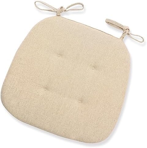 Juego de 6 fundas reversibles para sillas de comedor en herradura con correas de amarre, lavables y extraíbles, color beige, 43 x 41 cm, perfectas para decoración y protección del hogar