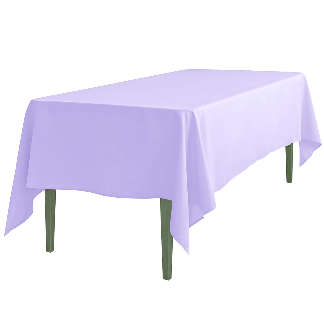 Nappe rectangulaire lavande en polyester lavable pour protéger et habiller une table abîmée