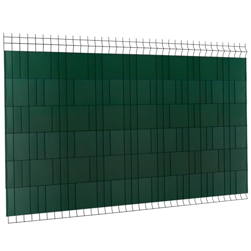 IDMarket Set mit blickdichten Lamellen, PVC, weich, horizontal, Grün