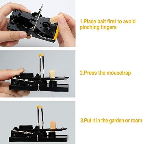 XC Mouse Traps 3 Pack Reusable Rat Traps High Sensitive Spring Mice Traps for Indoors and Outdoors Power Mouse and Squirrel Traps That Work