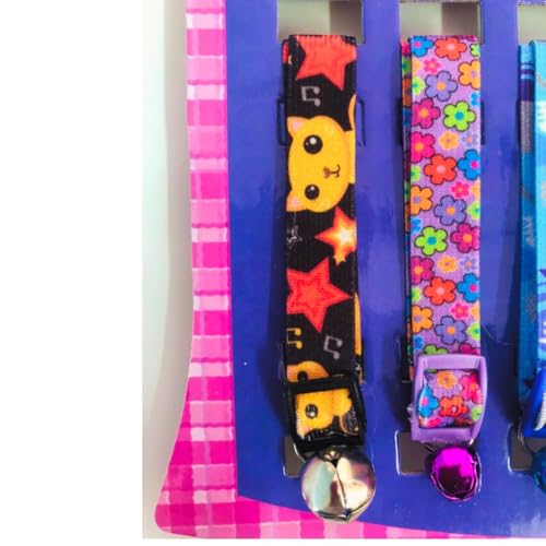 MY PET BRASIL Coleira Para Gato Display De Coleiras Para Gatos Coleira Com Guizo Coleiras Multicolor