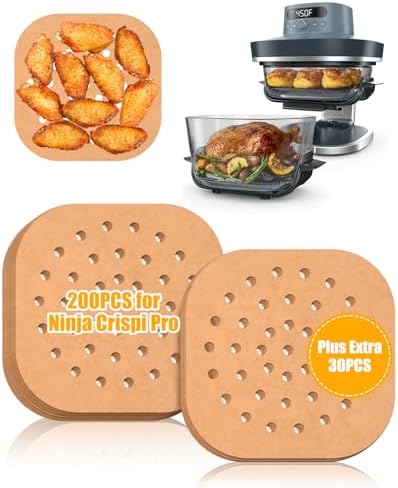 230PCs Air Fryer Liners Perforated for Ninja Crispi Pro 6-in-1 Gl...