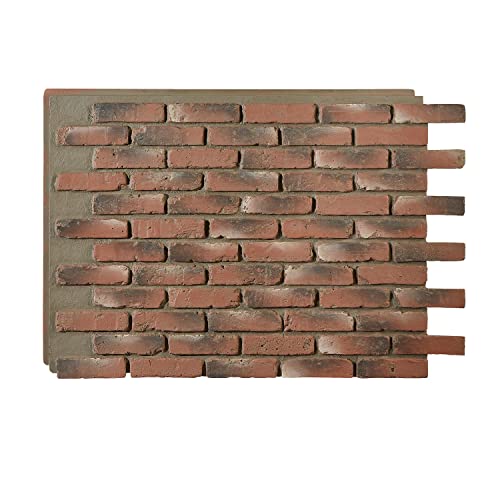 High-Density Polyurethane Faux Brick Wall Textured Panels for Interior and Exterior Decor | Brick Wall Paneling | Old Medford Brick | 47" L x 32" H x 1" D | 1-Panel | Historic Brick