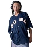 [フブ] ストリート 半袖 Tシャツ ティーシャツ ユニフォーム風 ベースボールシャツ ストリート系 アメカジ ヒップホップ 夏服 ネイビー