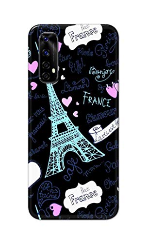Image of PRINTFIDAA Lovers Famous Place Eiffel Tower in Paris Printed Designer Hard Back Case Cover for Realme Narzo 20 Pro /Realme 7 -(TY) MVN1003