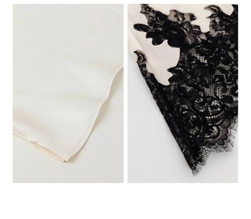 Womens Lace Patchwork Satin Midi Skirt Skirt for Women Daily Office & Vacation Wear3