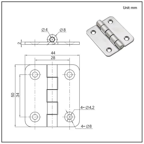 Charnière en acier inoxydable de précision pour armoire tôle