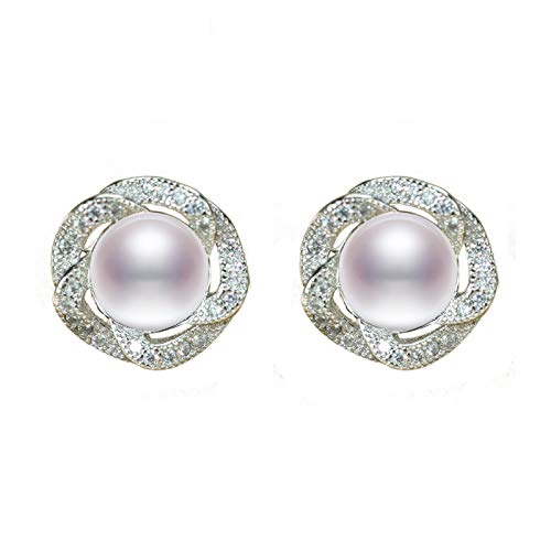 Boucles d'oreilles perles et rose en argent 925, le cadeau romantique parfait pour elle