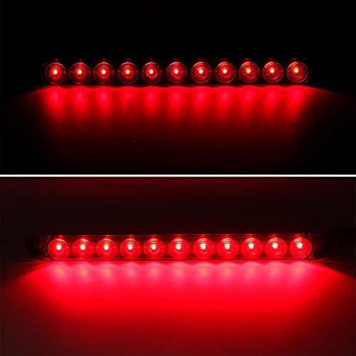 Led Trailer Light Kit Waterproof Submersible Square Stop Turn Tail Truck Lights W/Wire Harness & Bracket Red/Amber Side Fender Marker Lamps 3Rd Brake Id Light Bar For Trailer Boat Camper Snowmobile #TOP3