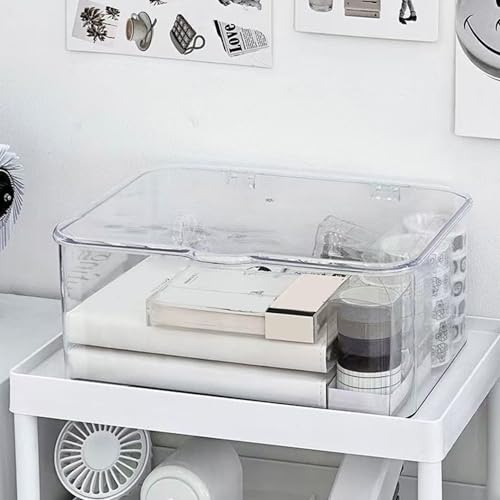 Boîte de rangement transparente 9x8x4 pouces avec couvercle empilable - 5