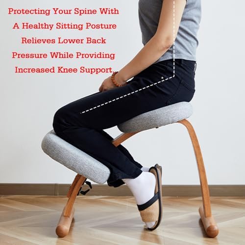 Ergonomic Kneeling Chair with Thick Cushion, Rocking Posture Stool for Improved Back Support, Neck Pain Relief, Enhanced Circulation – Perfect for Office Use