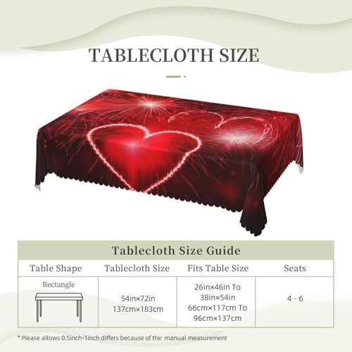 Nappe rectangulaire rouge lavable 137x183 nappe décorative de fête - 7