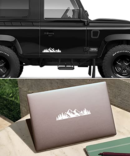 Car Decal Sticker,Vinyl Snow Mountain Tree Decal Sticker,Mountain Snow Tree Trunk Vinyl Logo Tail Gate Stickers Car Decals,Universal Car Exterior Accessories (White) #TOP5