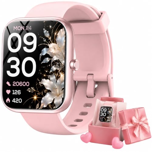 Smart Watch for Women with Alexa Built-in, Bluetooth Calling, 1.83" HD Touch Screen Fitness Tracker, 120+ Sports Modes, Compatible with Android iPhone, Pink