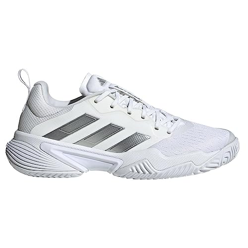 adidas Womens Barricade White/Silver Metallic/Grey One 10.53