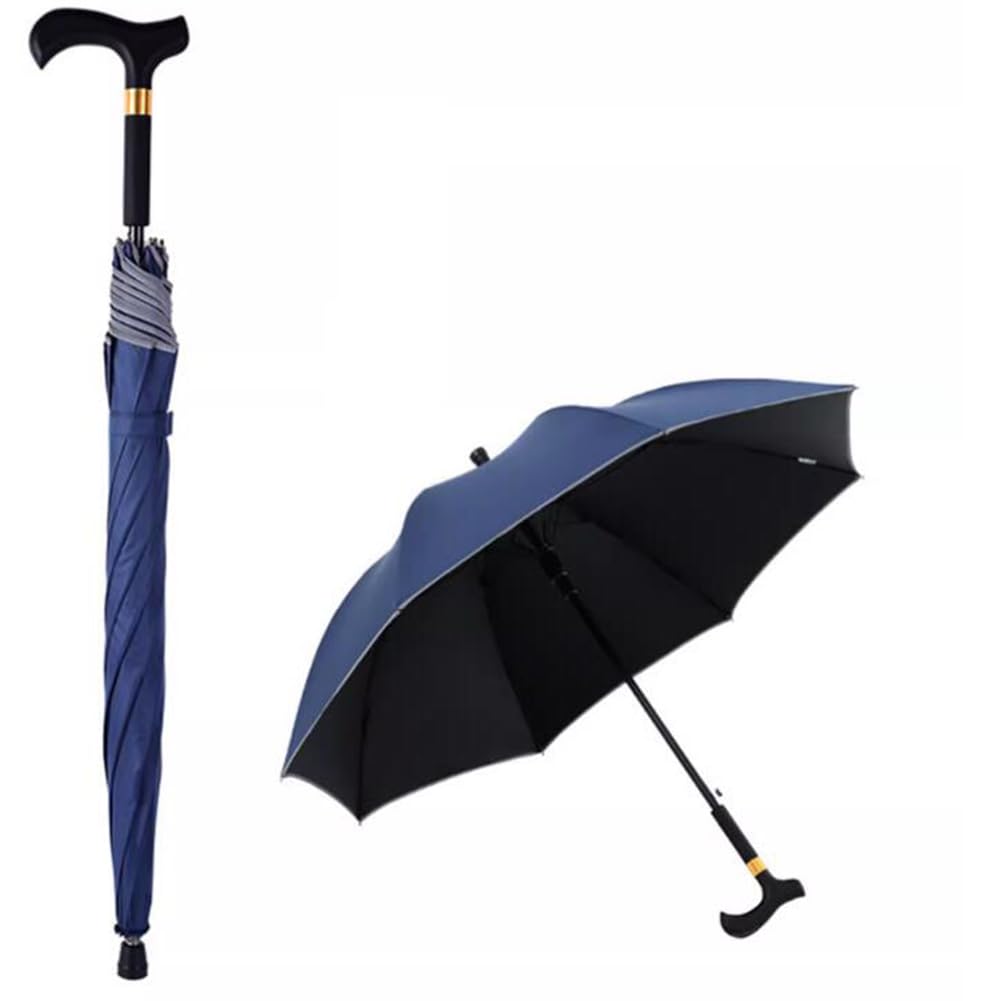 AVIITI Outdoors Walking Cane Umbrella, Non Slip City-Safewalking Windproof Stick Umbrella, Tourism Multifunction Crutch Umbrella Men Women,F,83cm/32.6inch