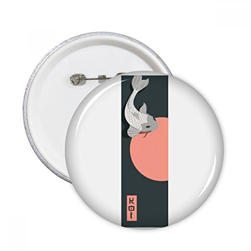 Badge broches rondes poisson tradition chinoise pour veste