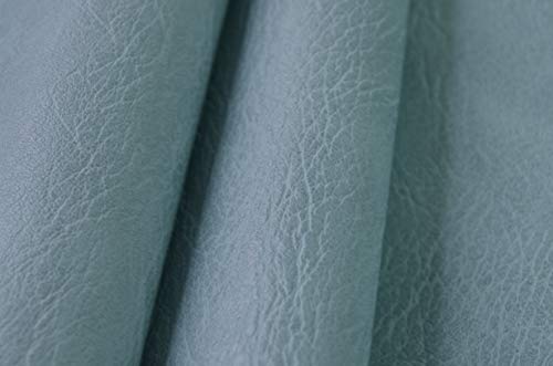 Image of Wento Thick 1 Yard Faux Leather Soft Skin Grain PU Fabric for Furniture Cover, Reupholster Sofa Chairs, Cushions, Vinyl Upholstery (1yard, Light Blue)