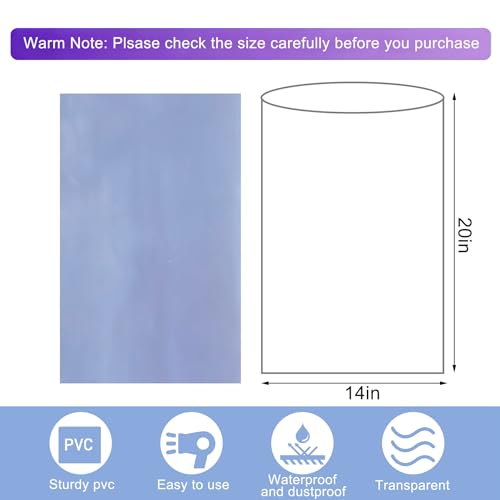 Image of Shrink Wrap Bags, 100Pcs 14x 20 Inches Clear PVC Heat Seal Bags Film for Packagaing Gift Basket,Shoes,Jars,Large handicrafts, gift,cookie trays and Homemade DIY Projects
