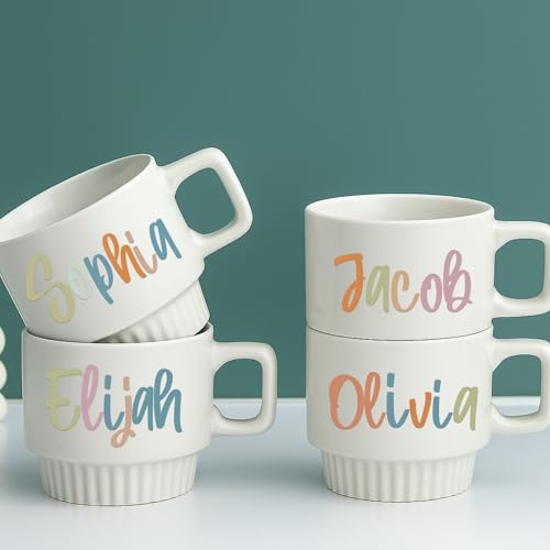 Image of 6 Sheets UV Dtf Cup Wrap Name Stickers for Water Bottles Waterproof Vinyl Decals Personalized Custom Lettering Gift Stickers for Cups Love 14-40oz Tumbler Mugs DIY Craft (Morandi)