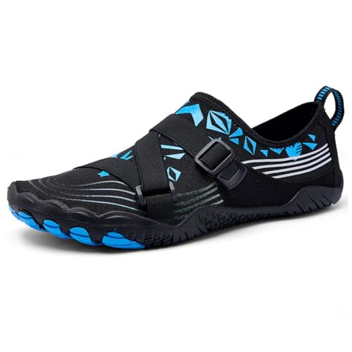 Generisch Zapatos de baño para hombre y mujer, zapatos de agua, zapatos de playa, secado rápido, suaves, calcetines de agua, antideslizantes, transpirables, para playa, piscina, surf, yoga, Negro
