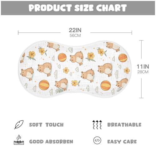 vvfelixl Cute Capybaras Burp Cloths for Baby Boy Girls Baby Washcloths Burp Rags 1 Pack2