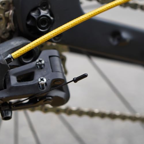 CNC Bike Shifter Cable Set for Shimano/SRAM,Road Bike Derailleur Cable，Gear Cable Housing Coated Braided & Teflon Inner line for Bicycle/Mountain Bike（Black/Gold/Silver/Titanium Silver） - Thumbnail 5