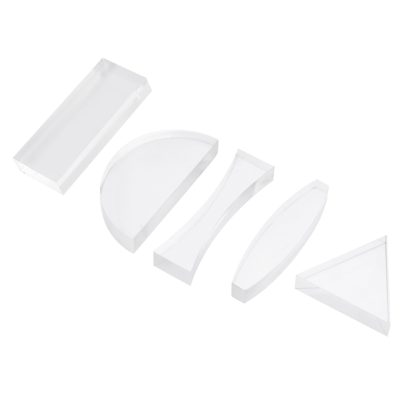 TIDTALEO 2sets Optical Glass Lenses Physics Kit Acrylic Set for Physics Education Optics Experiment Photo Photography 5pcs*2