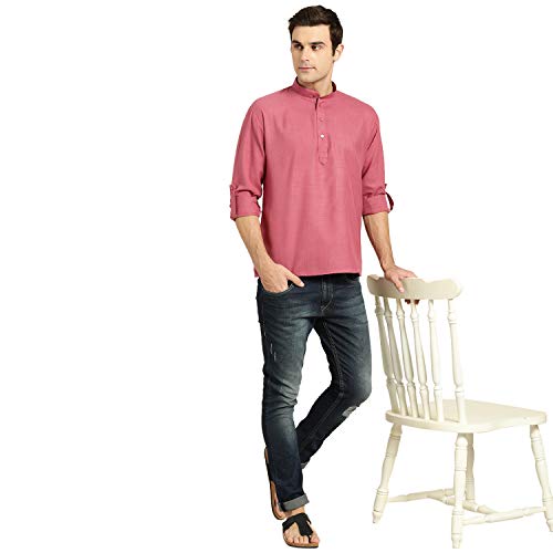 Image of SOJANYA Men's Cotton Regular Fit Short Kurta