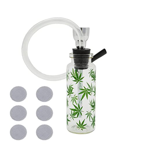 Portable Hookah with Leaf Pattern, Mini Handheld Hookah Shisha Set with Metal Screens, Gifts for Friends Husband