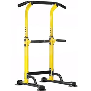 SogesPower Power Tower Dip Station Pull Up Bar voor Home Gym Verstelbare Hoogte Krachttraining Workout Apparatuur