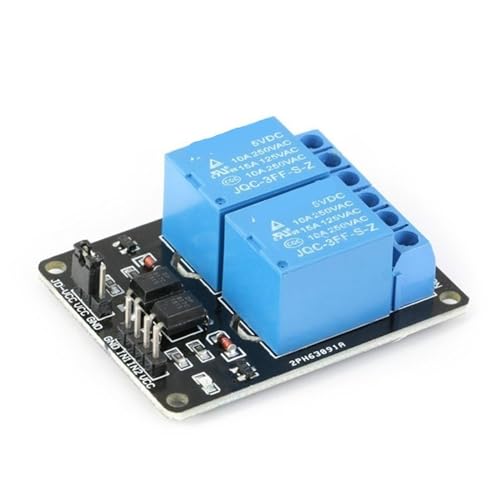 Módulo de relé 5V 2 canales para evitar ruidos eléctricos e interferencias con optoacoplador
