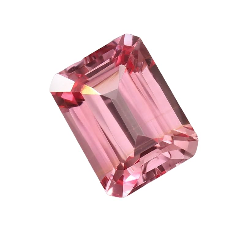 Morganite naturelle taille émeraude à facettes pour concevoir un collier personnalisé