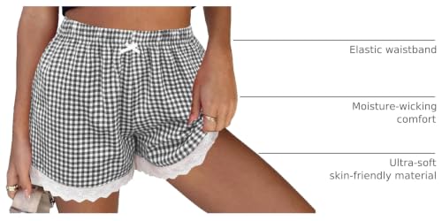 Image of Boxer Shorts for Women Pajama Gingham Shorts Casual Lounge Sleep Plaid Y2K Beach Bottoms for 2026 Summer