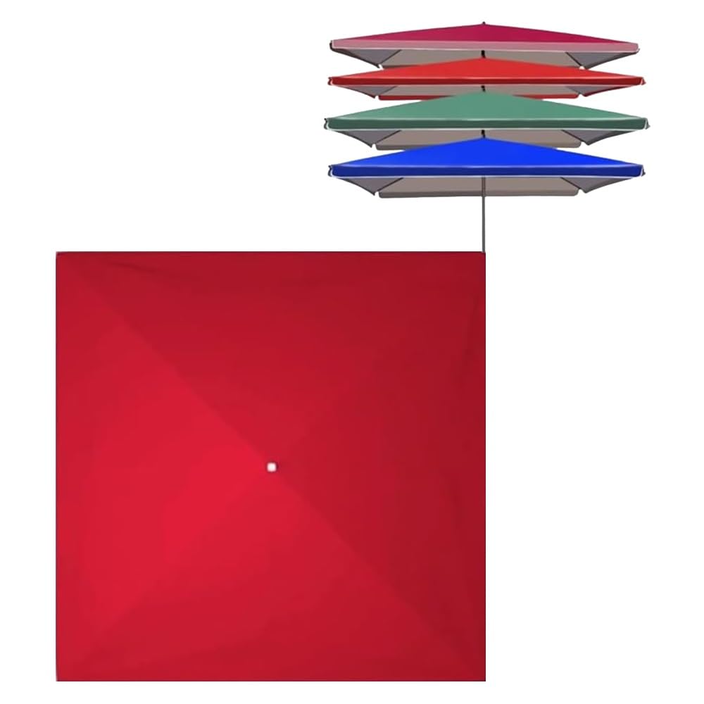 Square Sunshade Canopy Replacement 300x300cm 250x250cm 200x200cm 4Arm Cover for Cantilever Umbrella Rectangular Fabric for Market Table Umbrellas (Red 2.8x2.2m/9.2x7.2FT)