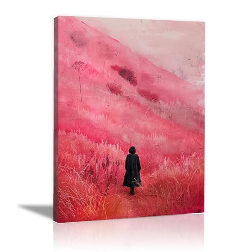 Toile imprimée montagne rose tableau moderne 30x45cm