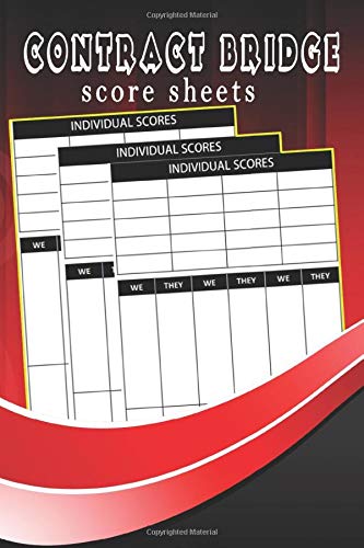 contract bridge score sheets: A score keeping book for contract bridge card game