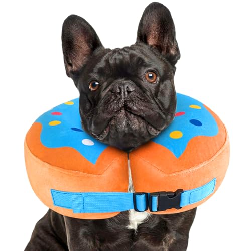 Inflatable Dog Cone Collar Alternative After Surgery, Dog Neck Donut Collar Recovery E Collar Soft Dog Cone for Dogs and Cats Puppies Protective Dog Cone Collar for Medium Large Dogs-L