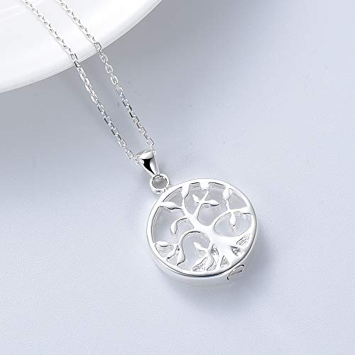 Cremation Jewelry Tree of Life Keepsake Urn Pendant for Ashes Necklace Memorial Locket Ashes Holder Jewelry for Women Men (Sterling Silver) - Thumbnail 6