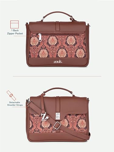 Image of ZOUK | Women's Vegan Leather | Stylish Handbag with Adjustable Strap, Top Handle |