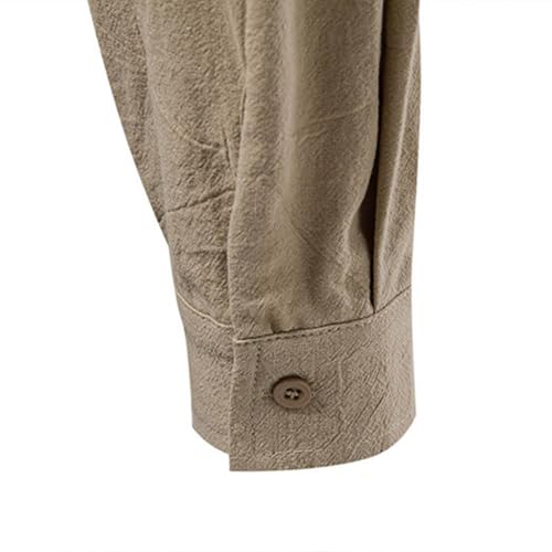 Camisa de lino para hombre de estilo medieval y corte cómodo 7