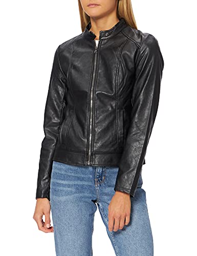 JDY Jdyemily Faux Leather Jacket OTW Noos Blouson en Simili-Cuir, Noir, 46 Femme