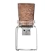 8GB Glass Water Bottle USB Flash Drive with Cork (Transparent)