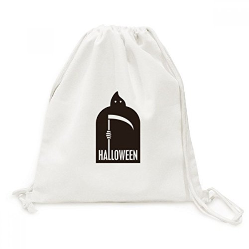 Sac cordon noir Azrael Halloween en toile de coton léger pour voyage et sport