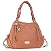 Price comparison product image Catwalk Collection Handbags - Women's Large Leather Hobo Shoulder Bag - Tote Bag With Zip - Handbag With Multiple Compartments - Caz - Tan