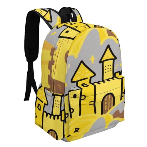 Dream Castle Printed Backpack Water-Resistant Pack Stylish Bag Lightweight Travel Backpack2