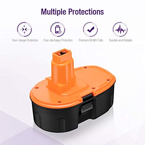 Upgraded 2 Pack 3.8Ah 18V DC9098 DC9096 Replacement Battery Compatible with Dewalt 18 Volt Battery XRP DC9096 DC9099 DC9098 DW9099 DW9098 Cordless Power Tools